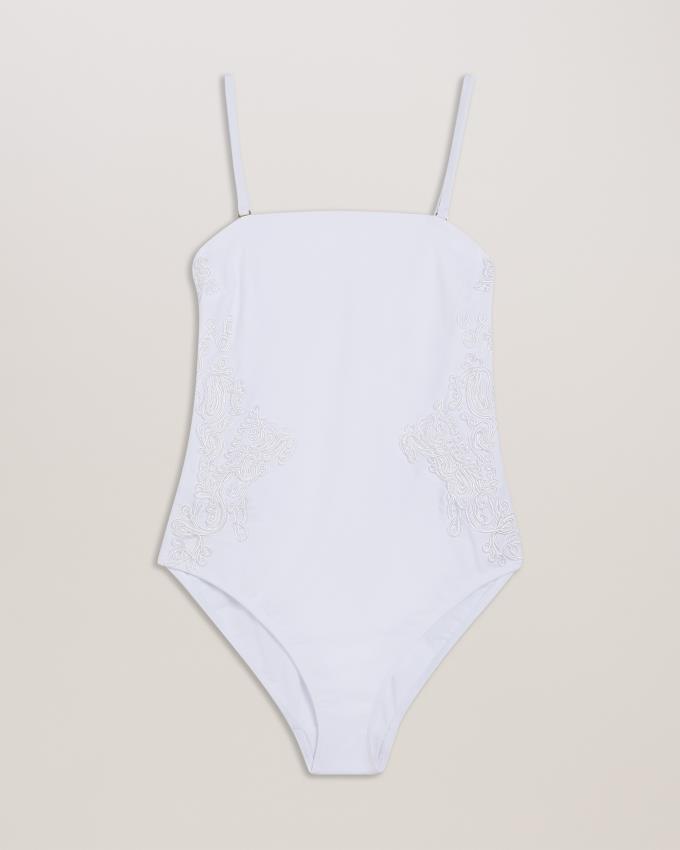 Maillot de Bain Ted Baker Embroidered Bandeau Blanche Femme | GLP-68472123